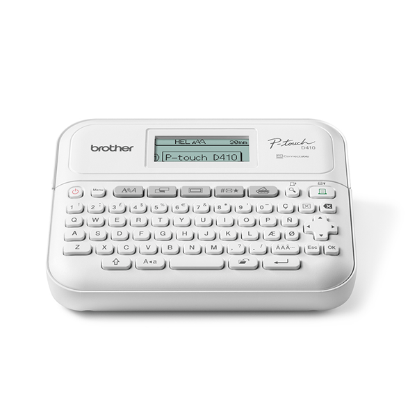 DESKTOP ELECTRONIC LABEL MAKER WITH PC CONNECTION. TAPE WIDTH S