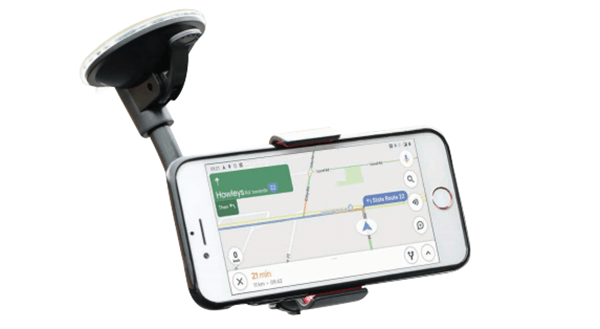 001287 universal car flexible suction mount with smartphone clip