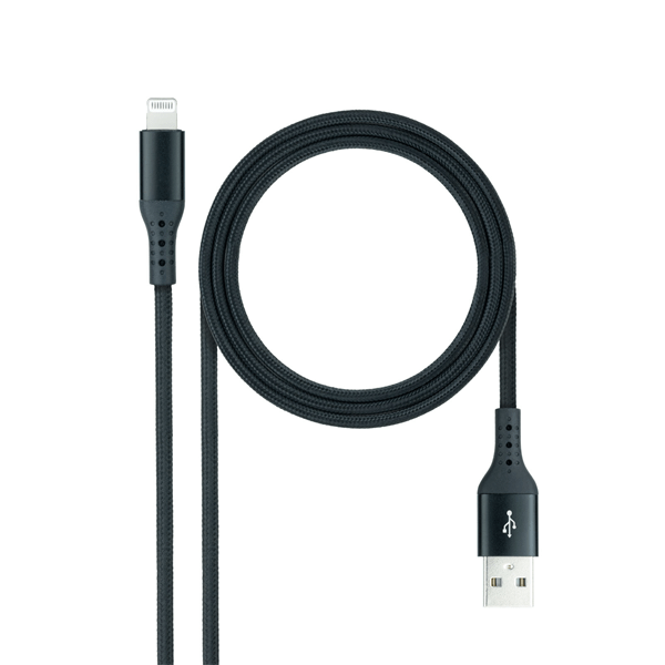 10.10.0401-COBK nanocable cable lightning usb a m. negro. 1 m