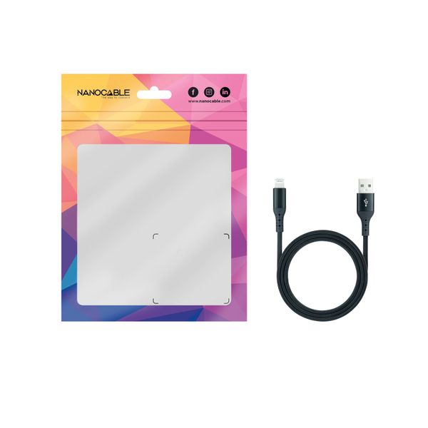 10.10.0401-COBK nanocable cable lightning usb a m. negro. 1 m