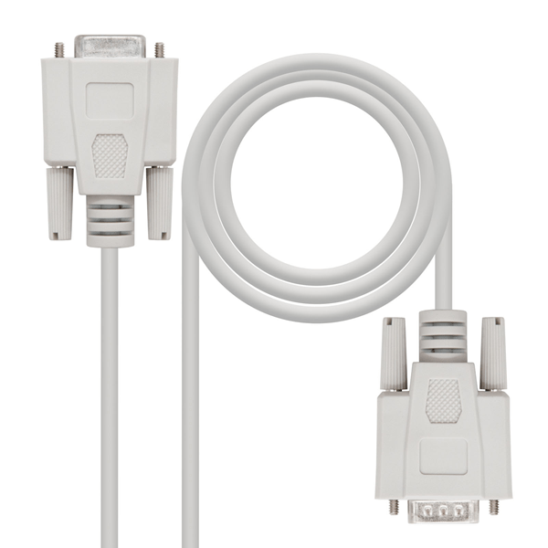10.14.0202 nanocable cable serie rs232. db9 m-h. beige. 1.8m