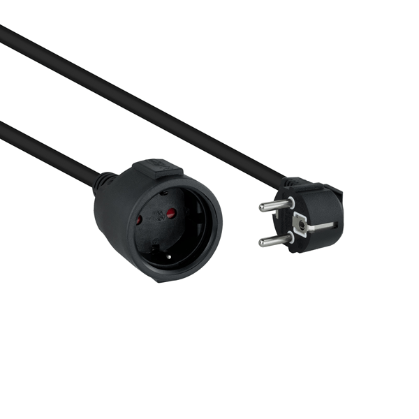 10.22.0602-BK nanocable cable alim. alargador schuko negro 2 m