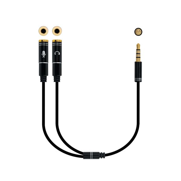 10.24.1202 cable adaptador audio nano cable jack 3.5m 2xjack 3.5h 30cm negro