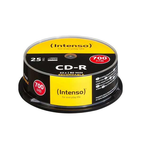 1001124 intenso cd-r 700mb-80min tubo 25 unidades
