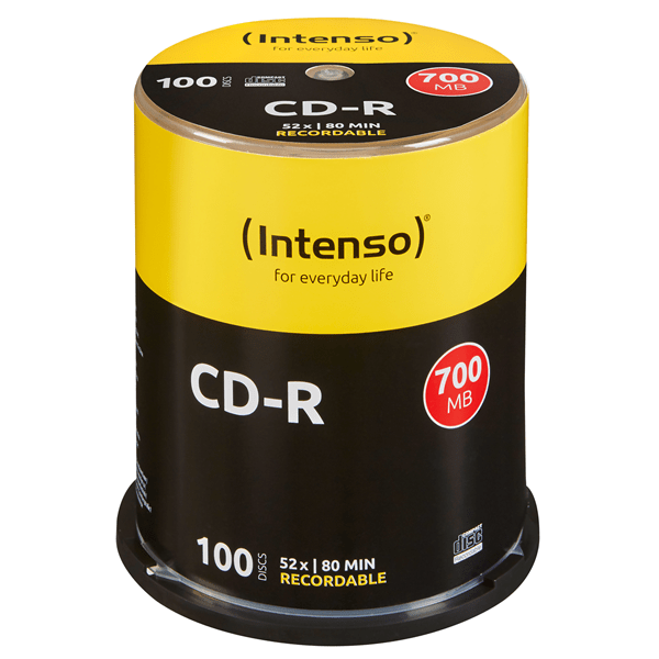 1001126 intenso cd-r 700mb-80min tubo 100 unidades