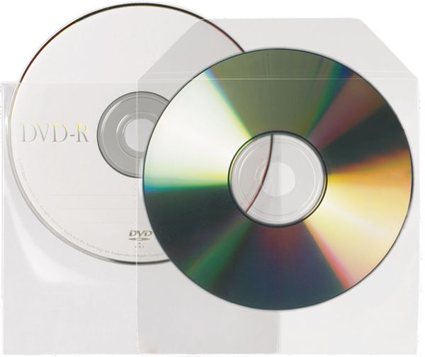 10295 pack de 25 fundas cd dvd pp transparente no adhesivas con solapa 3l 10295
