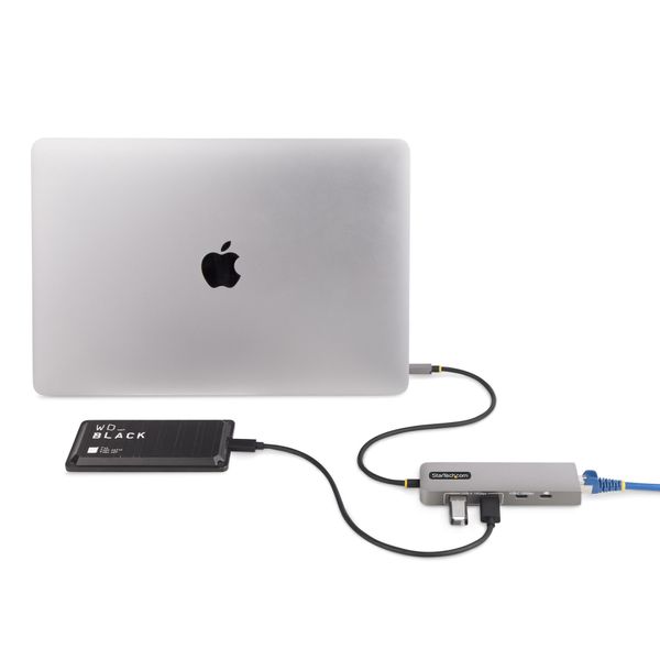 10G2A1C25EPD-USB-HUB 3 port usb c hub 2.5gb ethernet 100w power delivery passthrou gh