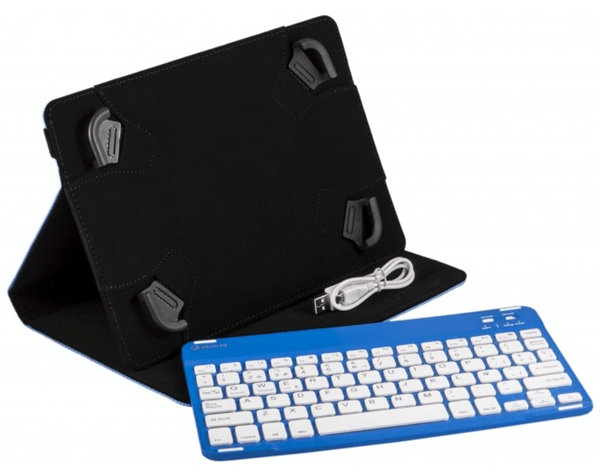 111914240199 funda tablet universal 9p-10.1p gripcase teclado bluetooth azul silver ht