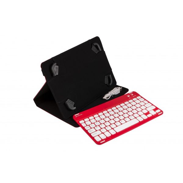 111914540199 funda tablet universal 9p 10.1p gripcase teclado bluetooth roja silver ht
