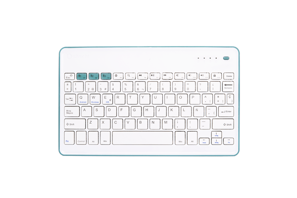 111936640199 teclado silver ht bluetooth white blue