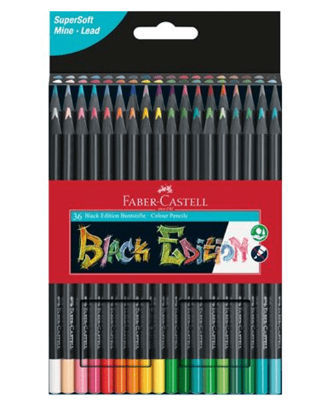 116436 estuche 36 lapices de colores black edition. faber castell 116436