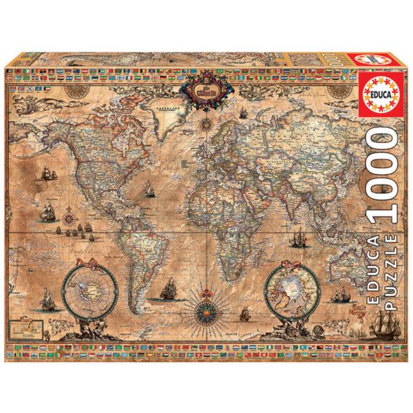 15159 puzzle 1000 piezas mapamundi educa 15159