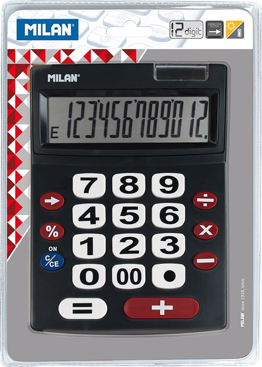 151712BL calculadora 12 digitos teclas grandes milan 151712bl