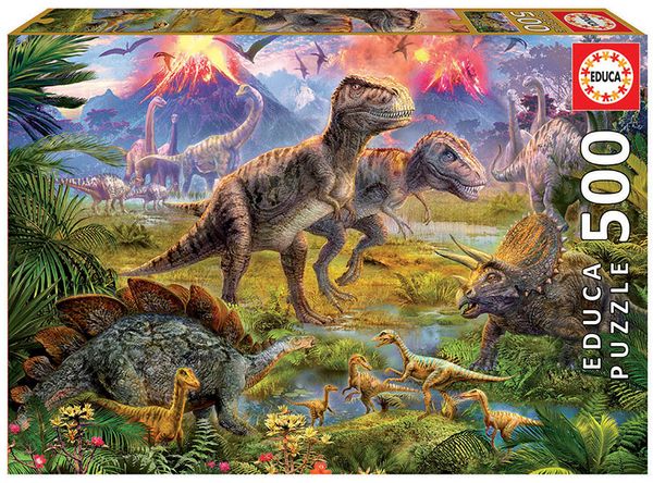 15969 puzzle 500 piezas encuentro de dinosaurios educa 15969