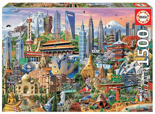 17979 puzzle 1500 piezas simbolos de asia educa 17979