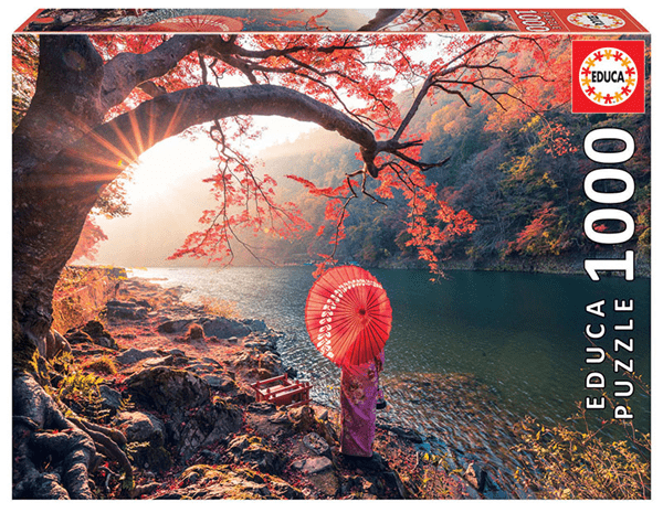 18455 puzzle 1000 piezas amanecer en el rio katsura. japon educa 18455
