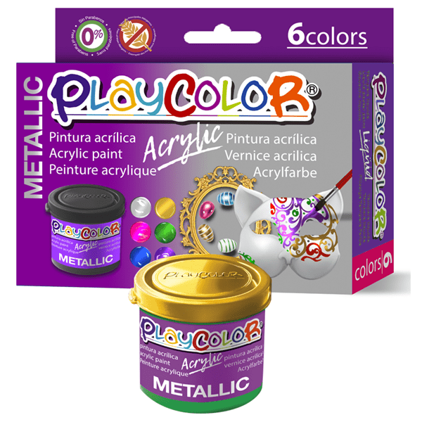 20311 estuche acrylic metallic 40ml. 6 colores surtidos playcolor 20311