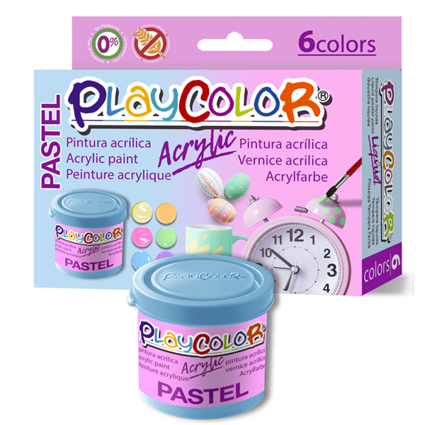 20521 estuche acrylic pastel 40ml. 6 colores surtidos playcolor 20521