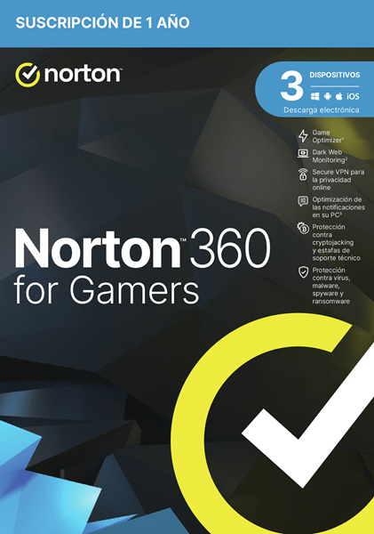 ANTIIVRUS NORTON 360 FOR GAMERS 50GB ES 1 USER 3 DEVICE 12MO BOX