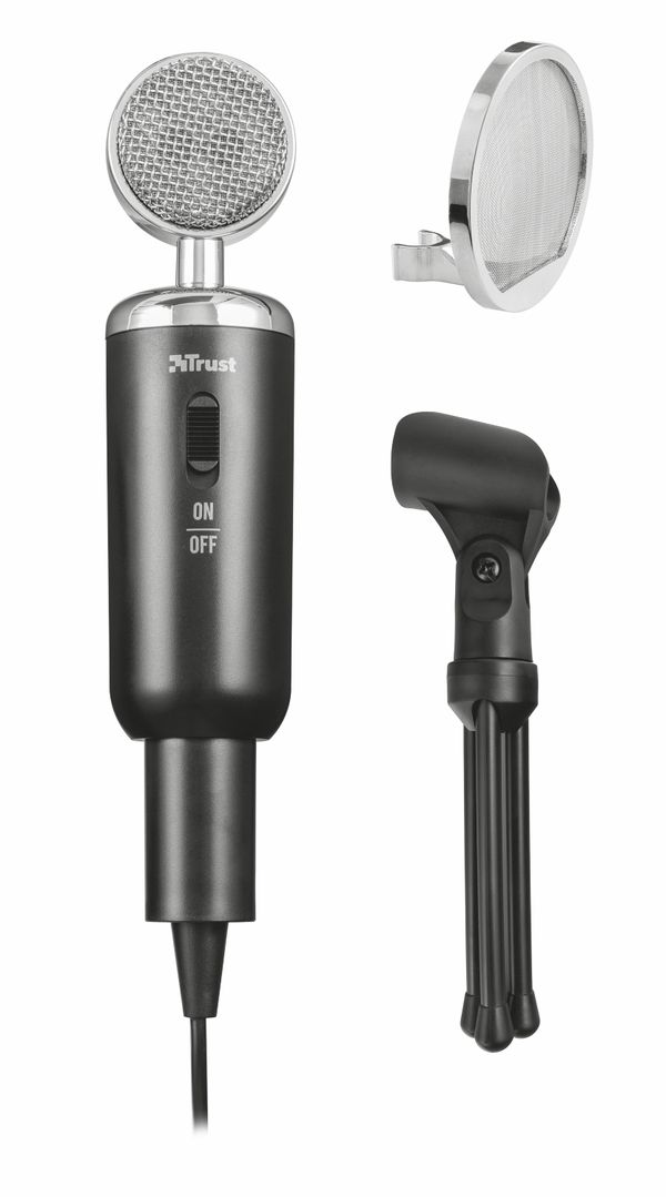 21672 microfono trust madell desktop angulo ajustable boton mute cable de 2.5m jack 3.5mm rejilla desmont. 21672