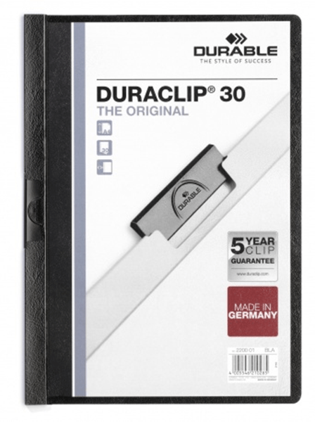 2200-01 dossier con clip 30 h a4 negro durable 2200-01