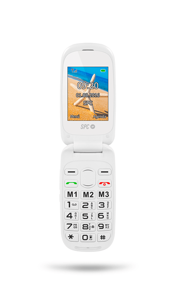 2304B telefono movil libre spc mobile harmony pantalla 1.8p-dual sim-teclas grandes-mensaje sos-blanco