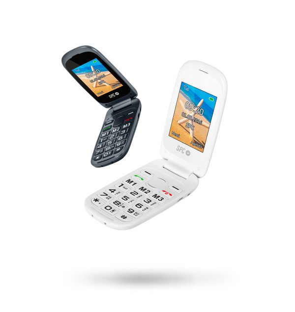 2304B telefono movil libre spc mobile harmony pantalla 1.8p dual sim teclas grandes mensaje sos blanco