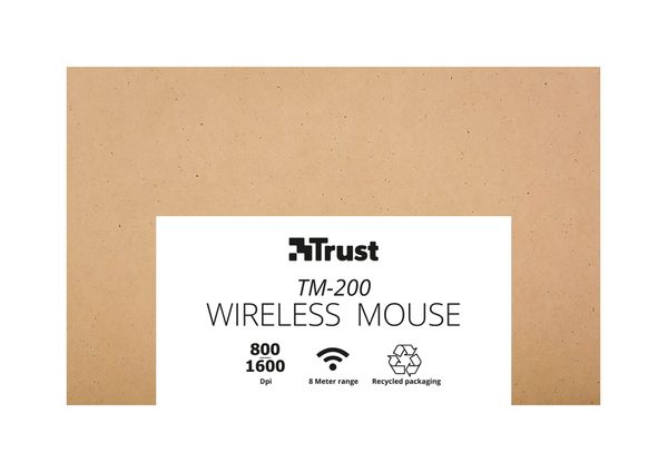 23635 mouse inalambrico trust tm 200 tamano compacto 8001600ppp alcance 8m ambidiestro caja marron ec