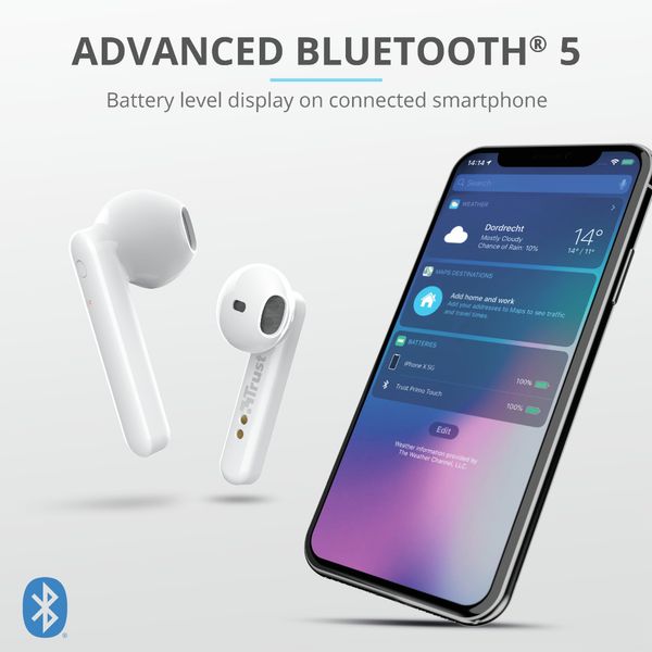 23783 primo touch bt earphones white