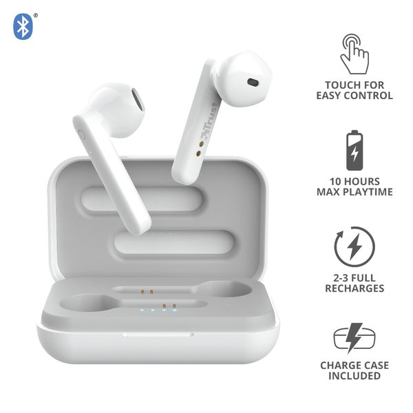 23783 primo touch bt earphones white