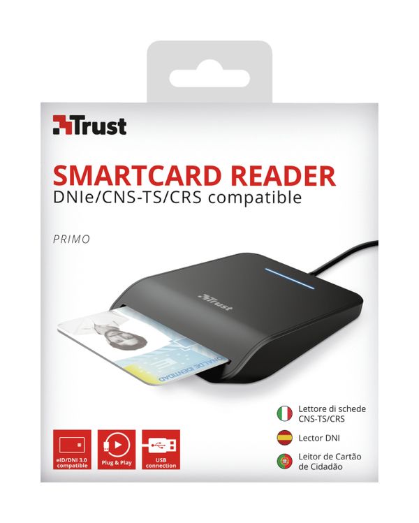 23890 lector de tarjetas externo dni trust compatible con dnie y smartcards usb 2.0 negro 23890