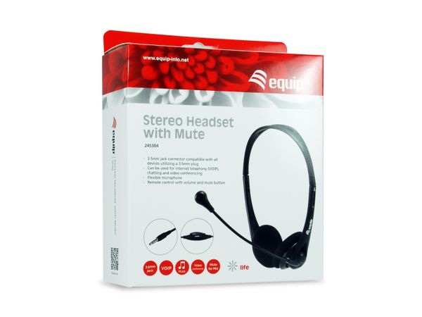 245304 headset equip life conexion jack 3.5mm microfono flexible control de volumen y mute color negro