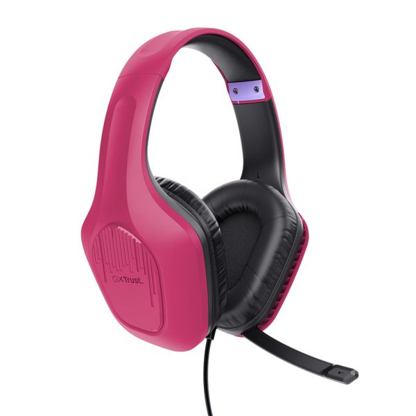 24992 headset trust gaming gxt 415p zirox ligeros. microfono plegable. pink 24992