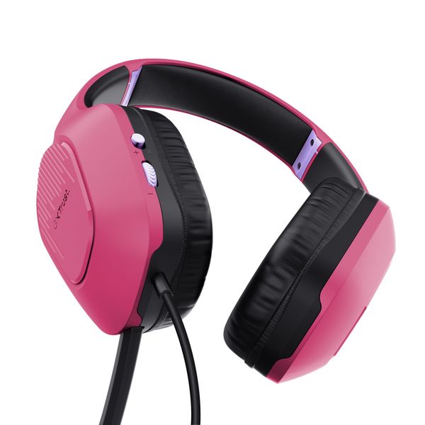 24992 headset trust gaming gxt 415p zirox ligeros. microfono plegable. pink 24992