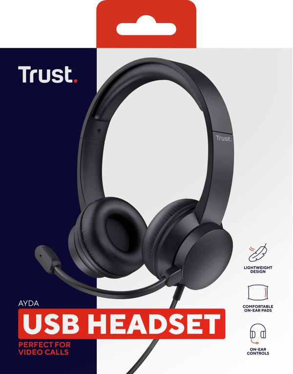 25088 headset trust ayda 25088 usb microfono plegable diadema ajustable