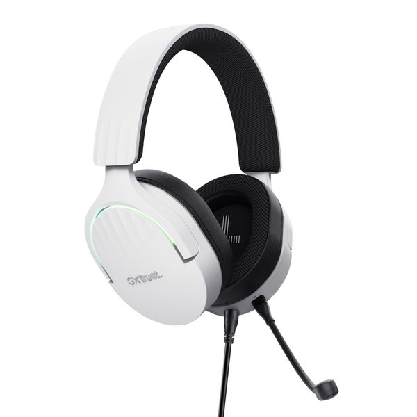 25302 headset trust gaming gxt 490 blanco fayzo 25302 usb 7.1 microfono desmontable y flexible iluminacion rgb auriculares giratorios