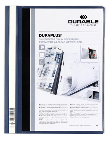 2579-07 dossier fastener duraplus a4 pvc azul oscuro durable 2579 07