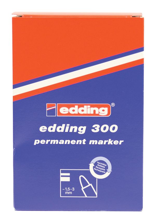 300-01 marcador permanente punta redonda 1.5 3mm 300 negro edding 300 01