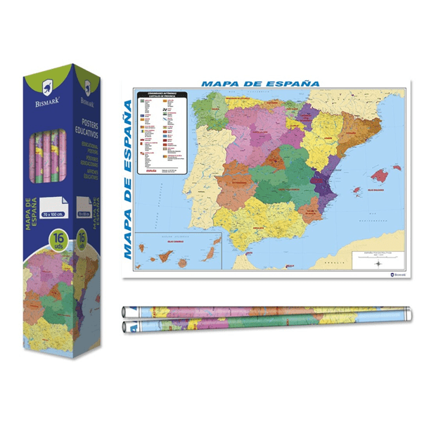 329290 poster mapa de espana 70x100 cm bismark 329290