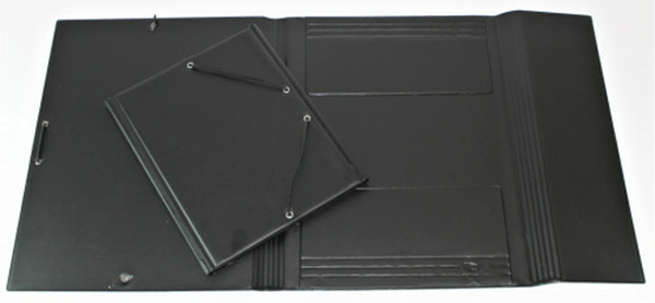 341CS00 carpeta formato cuarto gomas y sopalas pvc negra iberplas 341cs00