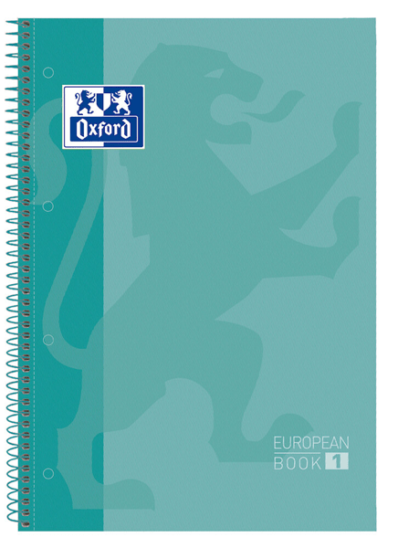400040983 cuaderno europeanbook 1 tapa extradura a4-80 hojas 5x5 color ice mint oxford 400040983