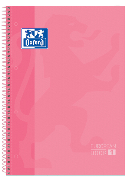 400040984 cuaderno europeanbook 1 tapa extradura a4 80 hojas 5x5 color rosa chicle oxford 400040984