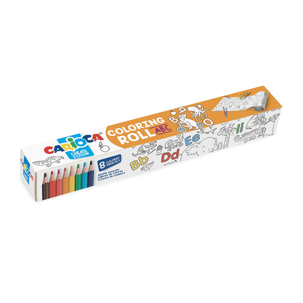 42979 set coloring roll abc 200 x 30 cm 8 lapices carioca 42979