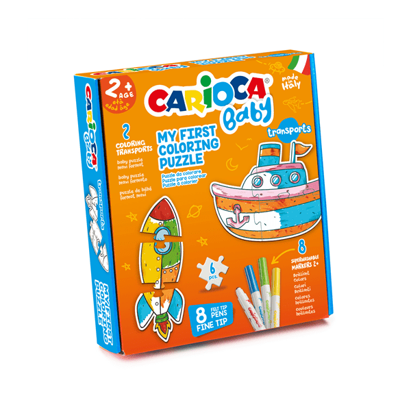 43080 set baby coloring puzzle transports carioca 43080