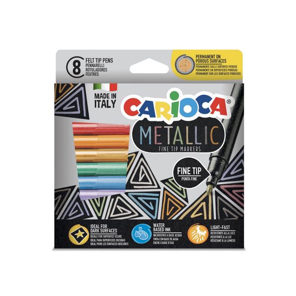43162 caja 8 rotuladores metallic punta fina carioca 43162