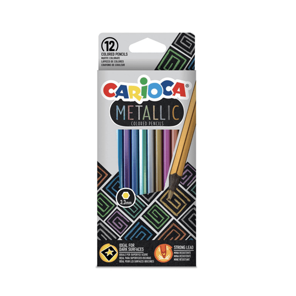 43164 caja 12 lapices de color metalico carioca 43164