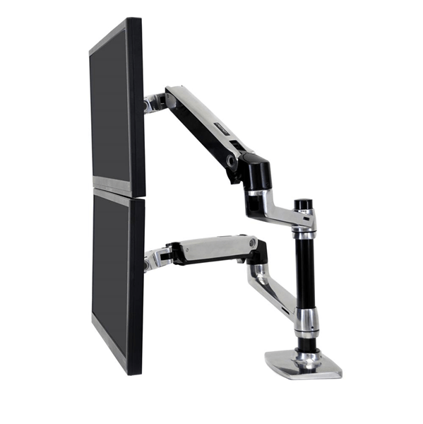 45-248-026 lx redesign dual arm pole mount 2 flat panel or fp and notebo ok