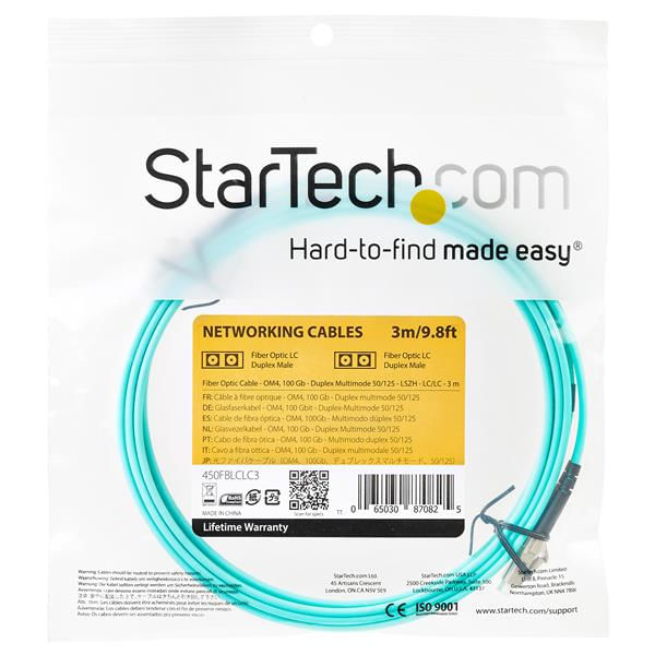 450FBLCLC3 cable 3m fibra duplex multi lc om4 100gb 50 125 lszh aq ua