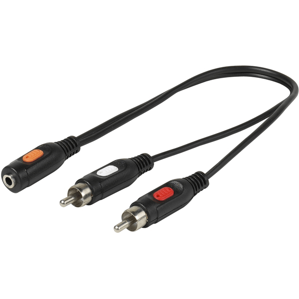 46043 cable vivanco audio estereo jack 3.5mm hembra a 2x rca macho 0.2 m negro 46043