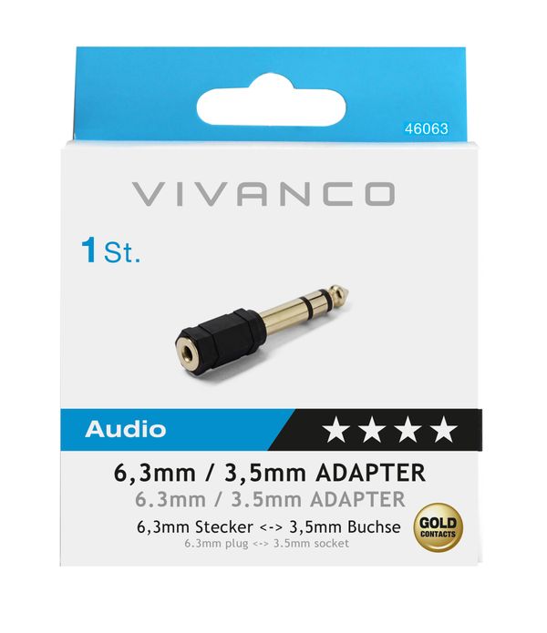 46063 conector vivanco 46063 audio 6.3mm